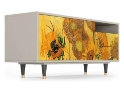 Móvel De Tv* Mueble de TV - 125х56х41 cm - T7 - Sunflowers, Areia Bege