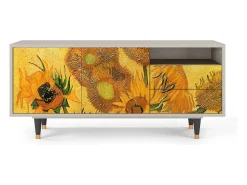 Móvel De Tv* Mueble de TV - 125х56х41 cm - T7 - Sunflowers, Areia Bege