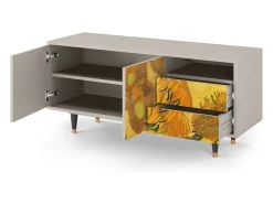 Móvel De Tv* Mueble de TV - 125х56х41 cm - T7 - Sunflowers, Areia Bege