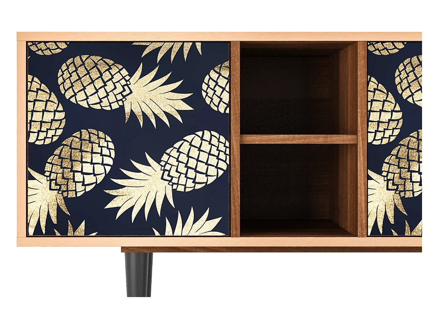 Móvel De Tv* Mueble de TV - 150х69х41 cm - T5 - Sunny Pineaple, Nogueira Castanho