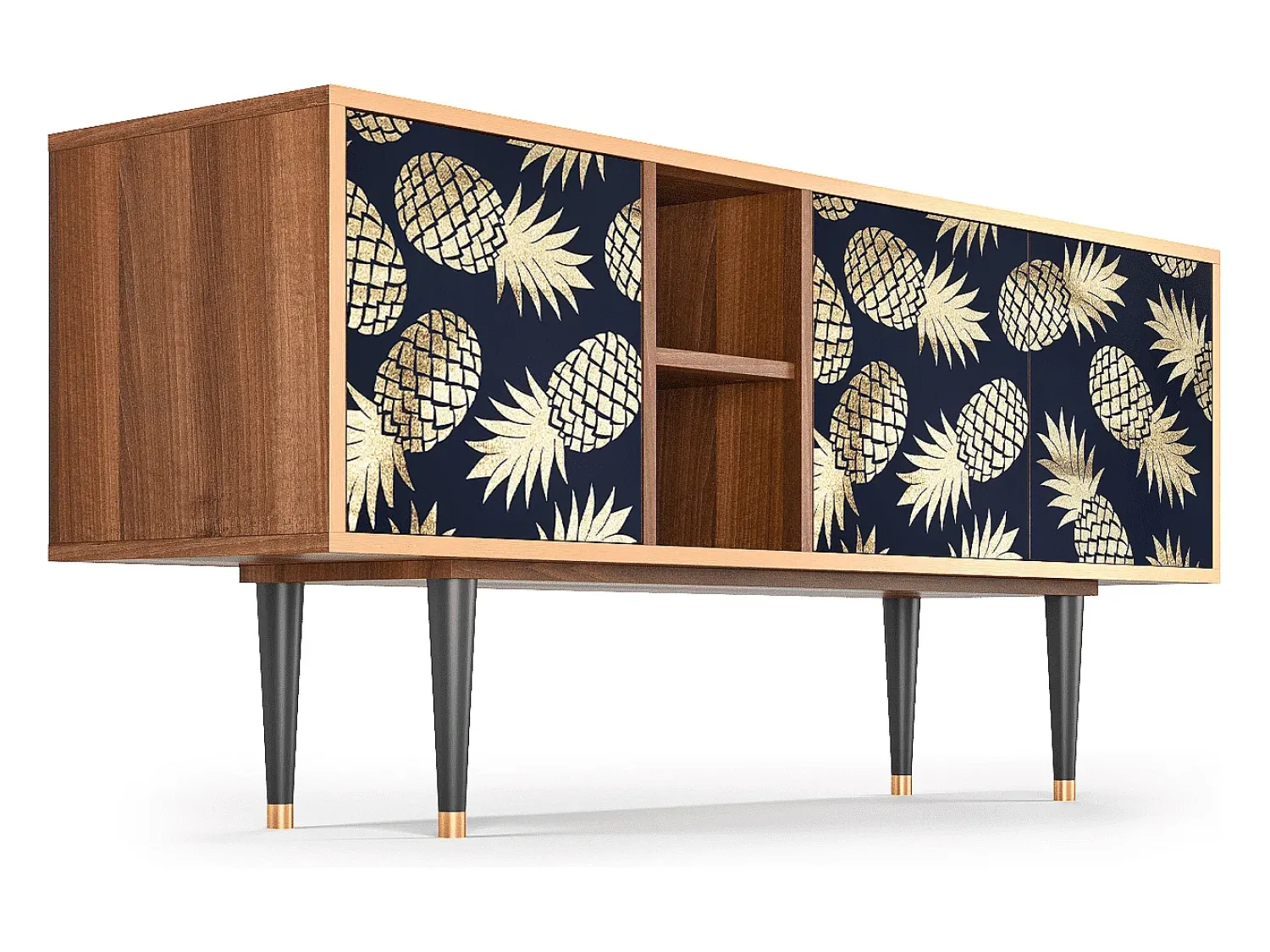 Móvel De Tv* Mueble de TV - 150х69х41 cm - T5 - Sunny Pineaple, Nogueira Castanho
