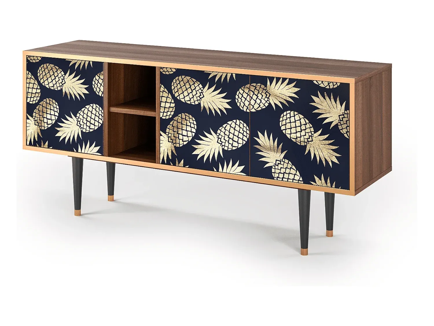 Móvel De Tv* Mueble de TV - 150х69х41 cm - T5 - Sunny Pineaple, Nogueira Castanho