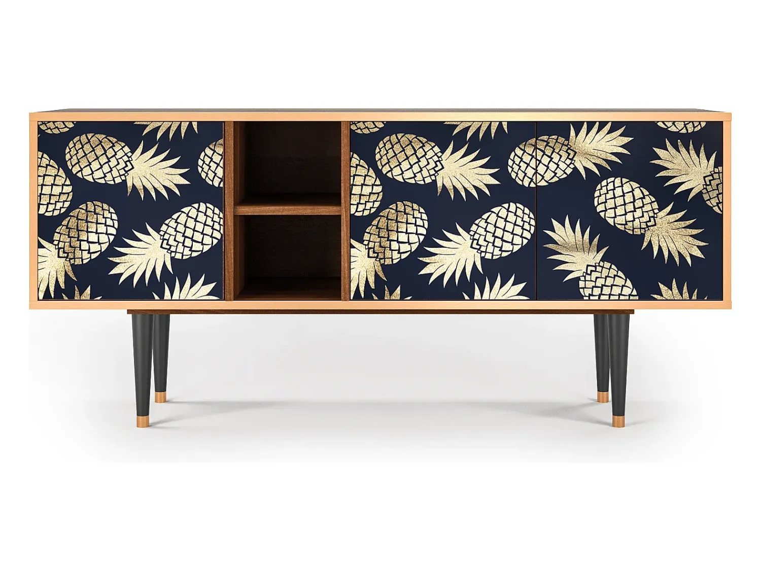 Móvel De Tv* Mueble de TV - 150х69х41 cm - T5 - Sunny Pineaple, Nogueira Castanho