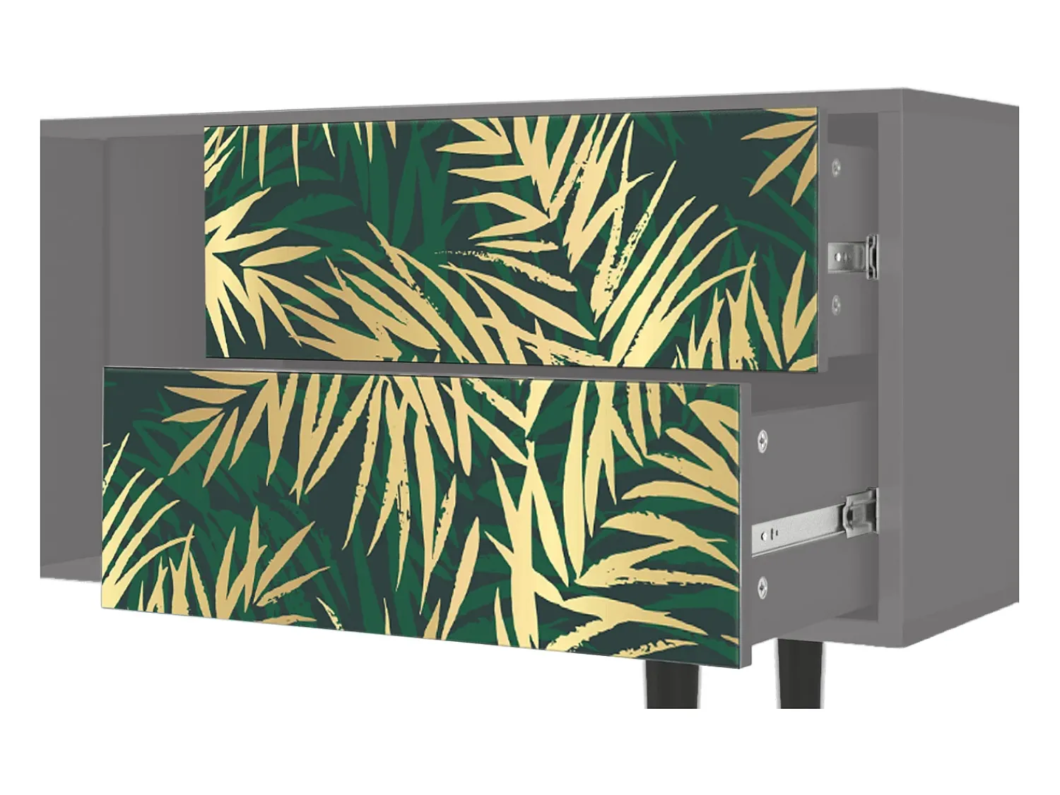 Clearance Mueble de TV - 170х69х48 cm - T1 - Sunny Palm Tree, Cinza Cinzento