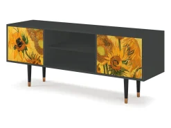 Móvel De Tv| Mueble de TV - 170х69х48 cm - T2 - Sunflowers, Antracite Cinza antracite