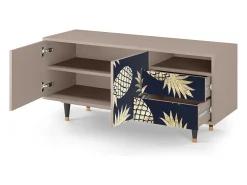 Clearance Mueble de TV - 125х56х41 cm - T7 - Sunny Pineaple, Latte Bege