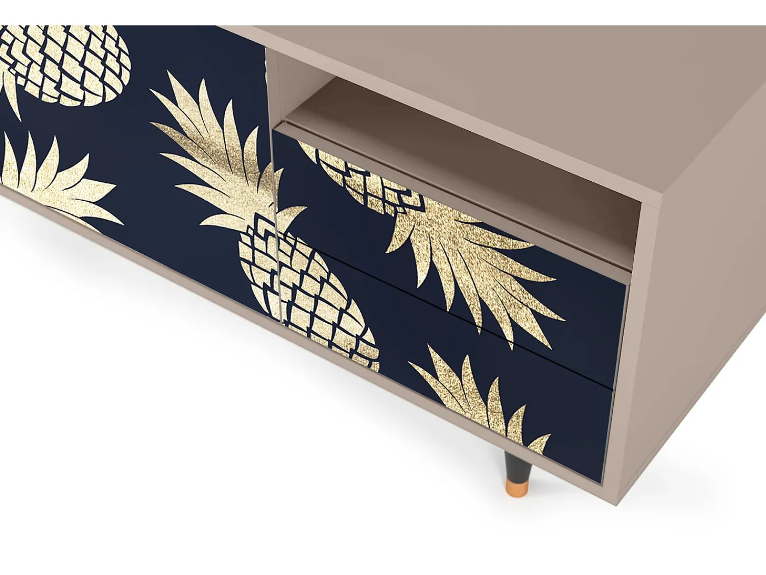 Clearance Mueble de TV - 125х56х41 cm - T7 - Sunny Pineaple, Latte Bege
