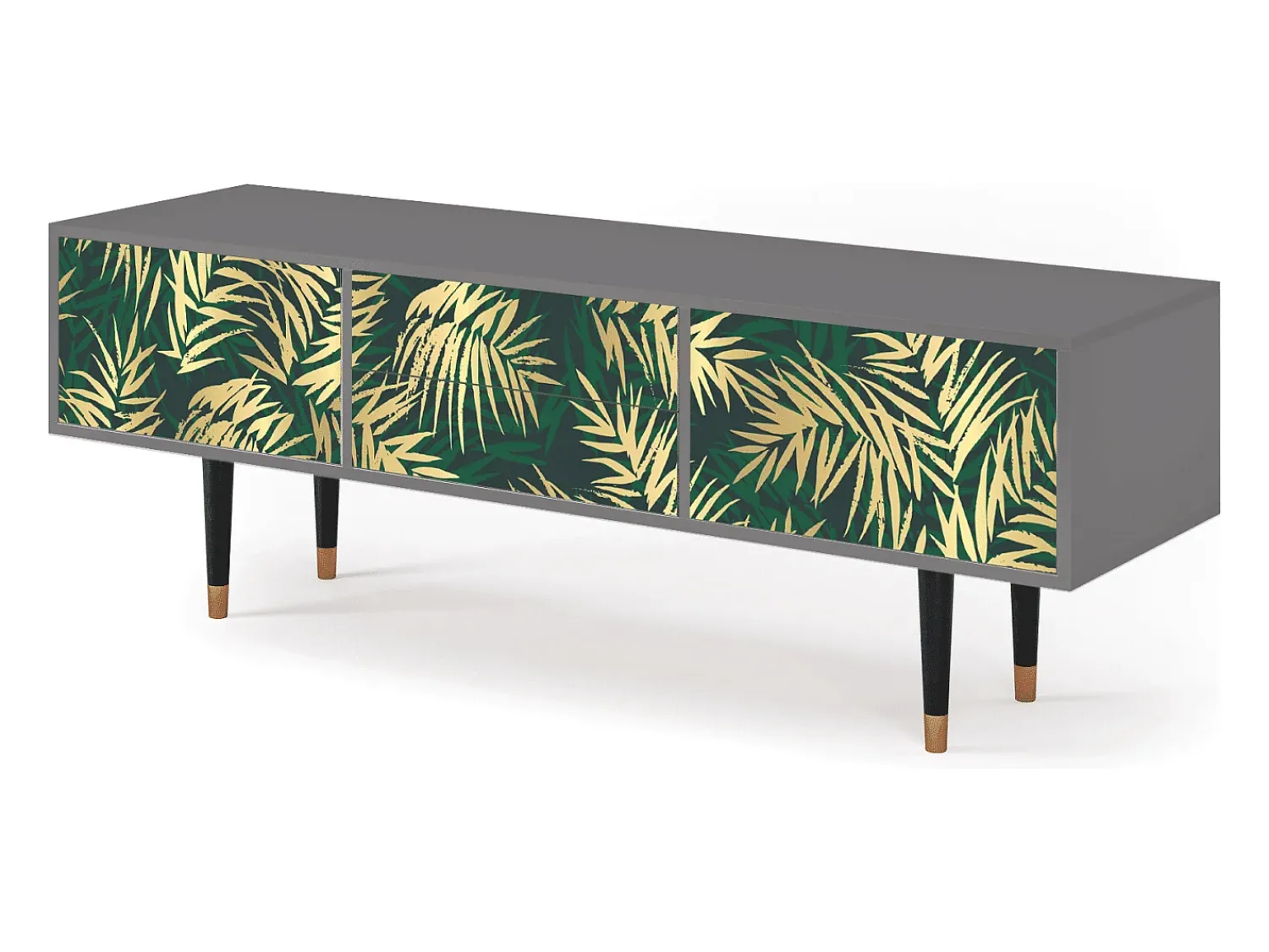 Mueble de TV - 170х59х48 cm - T4 - Sunny Palm Tree, Cinza^ Móvel De Tv