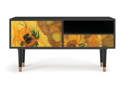 Móvel De Tv| Mueble de TV - 115х59х48 cm - T3 - Sunflowers, Antracite Cinza antracite