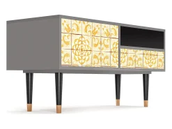 Móvel De Tv* Mueble de TV - 115х59х48 cm - T3 - Sunshiny Tile, Cinza Cinzento