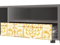 Móvel De Tv* Mueble de TV - 115х59х48 cm - T3 - Sunshiny Tile, Cinza Cinzento