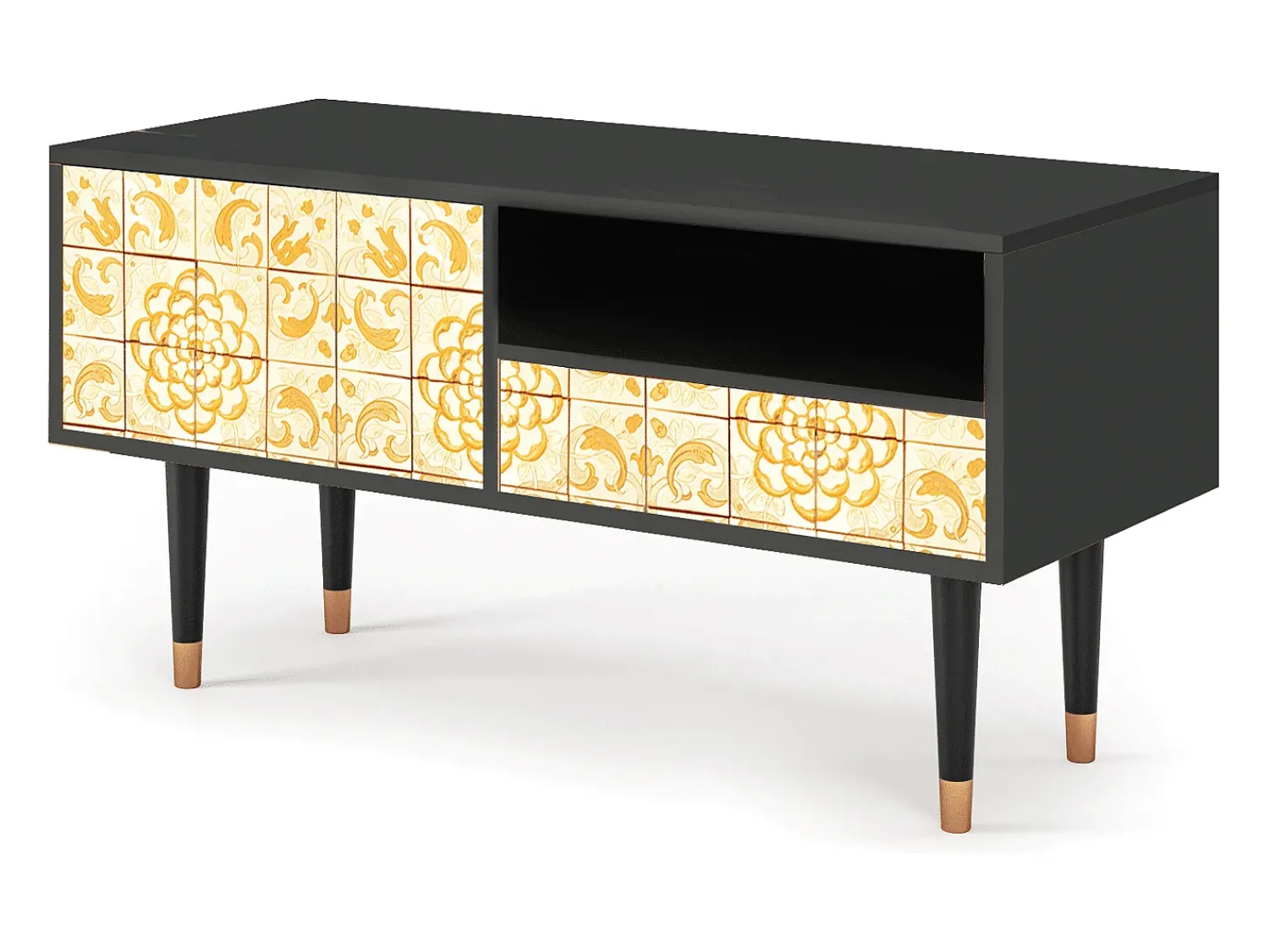 Mueble de TV - 115х59х48 cm - T3 - Sunshiny Tile, Antracite Cinza antracite
