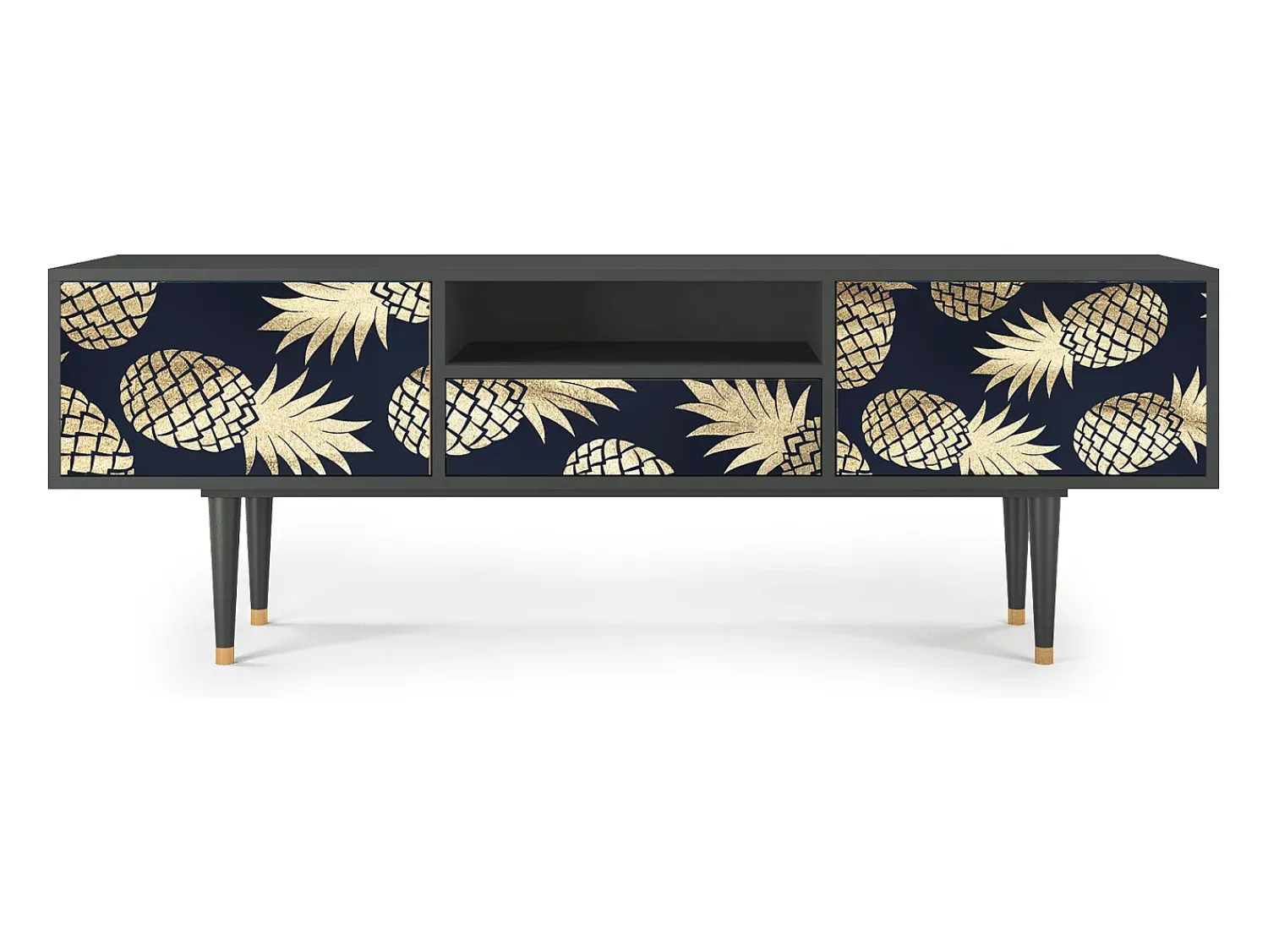 Móvel De Tv| Mueble de TV - 170х59х41 cm - T6 - Sunny Pineaple, Antracite Cinza antracite