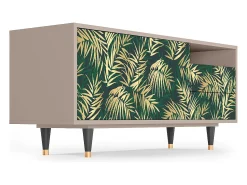 Móvel De Tv* Mueble de TV - 125х56х41 cm - T7 - Sunny Palm Tree, Latte Bege