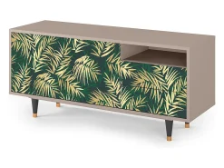 Móvel De Tv* Mueble de TV - 125х56х41 cm - T7 - Sunny Palm Tree, Latte Bege