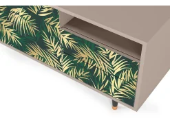Móvel De Tv* Mueble de TV - 125х56х41 cm - T7 - Sunny Palm Tree, Latte Bege
