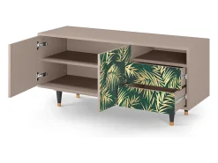 Móvel De Tv* Mueble de TV - 125х56х41 cm - T7 - Sunny Palm Tree, Latte Bege
