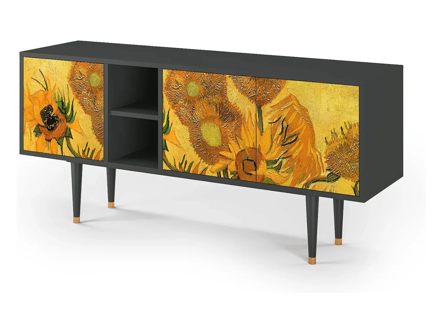 Mueble de TV - 150х69х41 cm - T5 - Sunflowers, Antracite^ Móvel De Tv