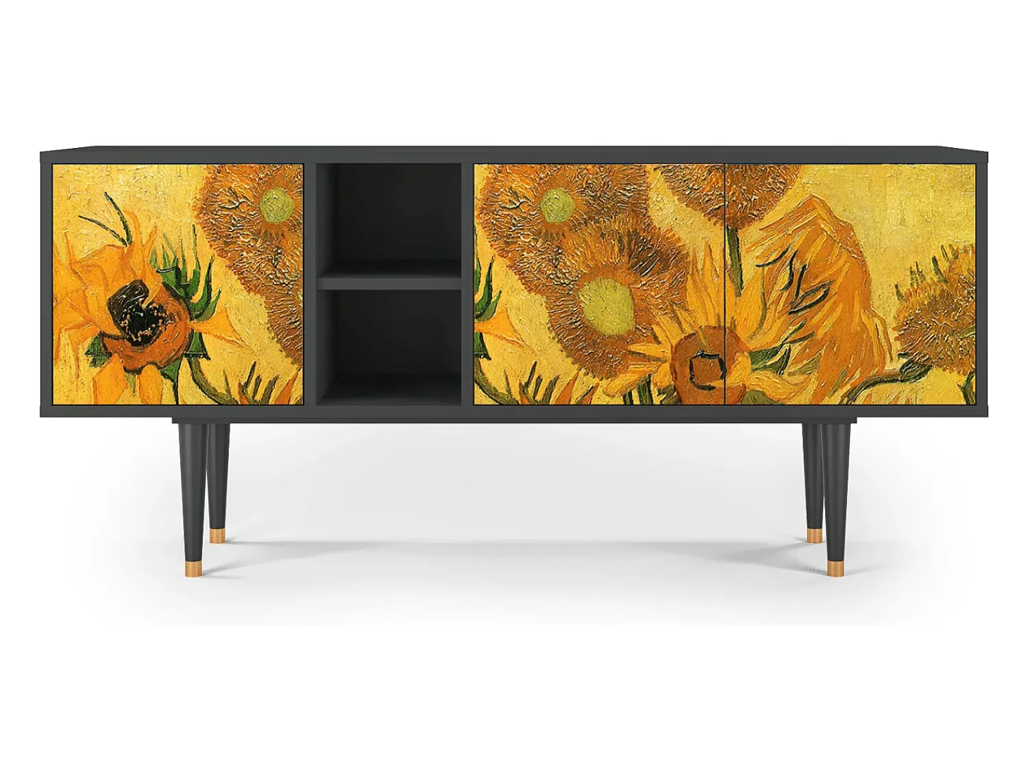 Mueble de TV - 150х69х41 cm - T5 - Sunflowers, Antracite^ Móvel De Tv