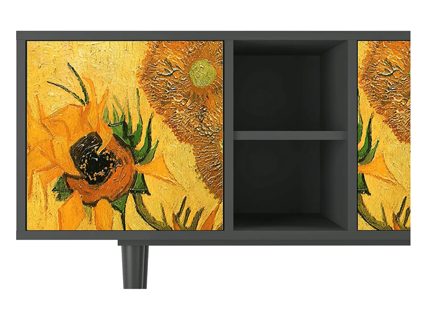 Mueble de TV - 150х69х41 cm - T5 - Sunflowers, Antracite^ Móvel De Tv