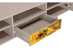 Clearance Mueble de TV - 170х59х41 cm - T6 - Sunflowers, Latte Bege