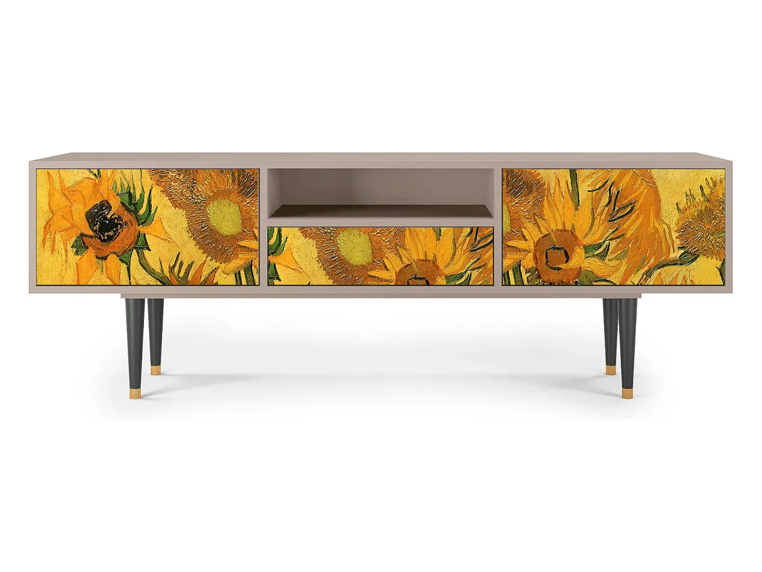 Clearance Mueble de TV - 170х59х41 cm - T6 - Sunflowers, Latte Bege