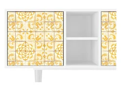 Móvel De Tv| Mueble de TV - 150х69х41 cm - T5 - Sunshiny Tile, Branco Bege