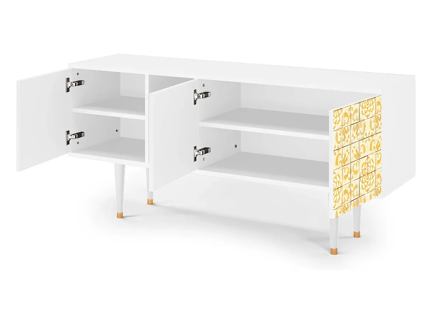 Móvel De Tv| Mueble de TV - 150х69х41 cm - T5 - Sunshiny Tile, Branco Bege