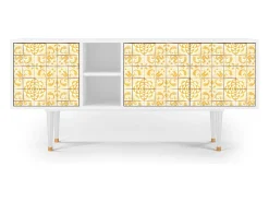 Móvel De Tv| Mueble de TV - 150х69х41 cm - T5 - Sunshiny Tile, Branco Bege