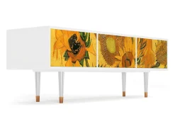 Móvel De Tv* Mueble de TV - 170х59х48 cm - T4 - Sunflowers, Branco Bege
