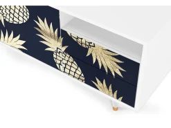 Outlet Mueble de TV - 125х56х41 cm - T7 - Sunny Pineaple, Branco Bege