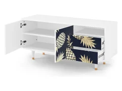 Outlet Mueble de TV - 125х56х41 cm - T7 - Sunny Pineaple, Branco Bege