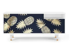 Outlet Mueble de TV - 125х56х41 cm - T7 - Sunny Pineaple, Branco Bege