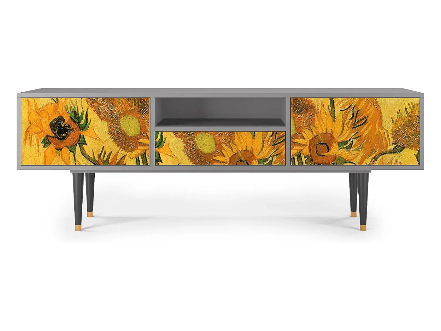 Mueble de TV - 170х59х41 cm - T6 - Sunflowers, Cinza^ Móvel De Tv