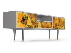 Mueble de TV - 170х59х41 cm - T6 - Sunflowers, Cinza^ Móvel De Tv
