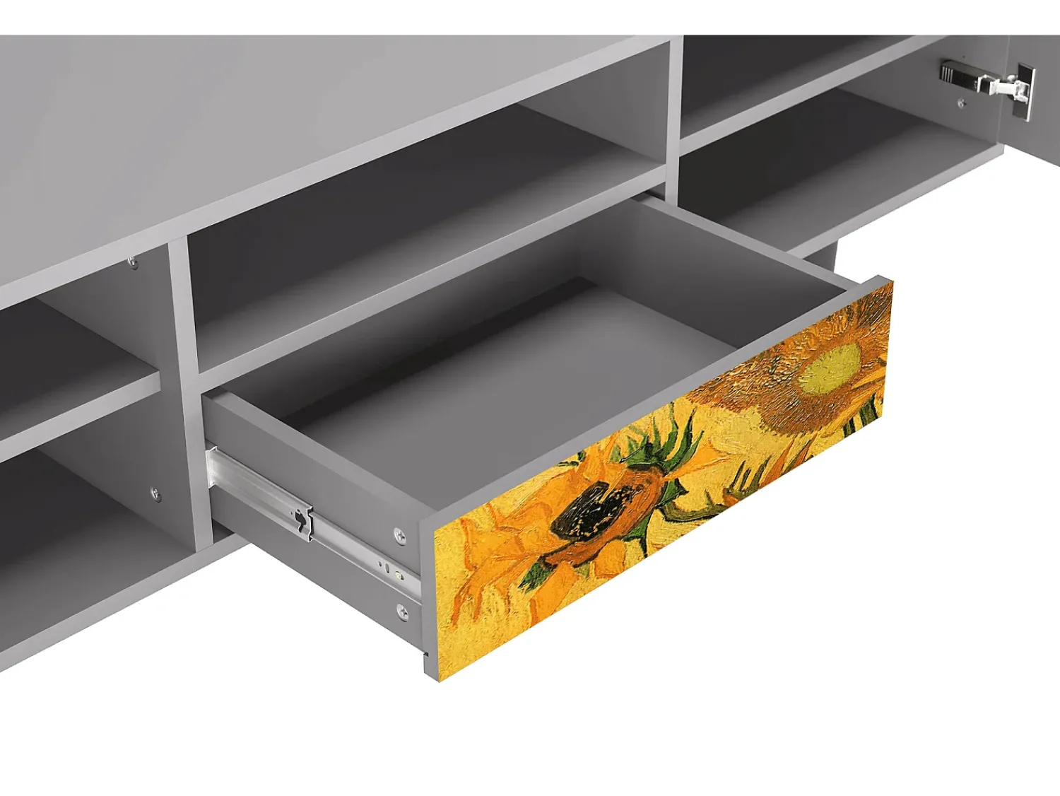 Mueble de TV - 170х59х41 cm - T6 - Sunflowers, Cinza^ Móvel De Tv