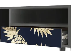 Móvel De Tv* Mueble de TV - 115х59х48 cm - T3 - Sunny Pineaple, Antracite Cinza antracite