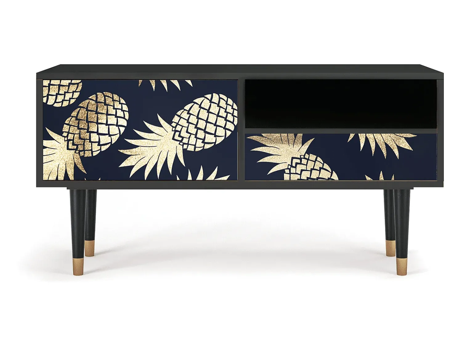 Móvel De Tv* Mueble de TV - 115х59х48 cm - T3 - Sunny Pineaple, Antracite Cinza antracite
