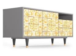 Móvel De Tv| Mueble de TV - 125х56х41 cm - T7 - Sunshiny Tile, Cinza Cinzento