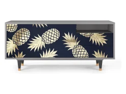 Móvel De Tv| Mueble de TV - 125х56х41 cm - T7 - Sunny Pineaple, Cinza Cinzento