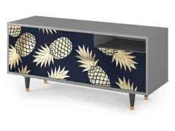 Móvel De Tv| Mueble de TV - 125х56х41 cm - T7 - Sunny Pineaple, Cinza Cinzento