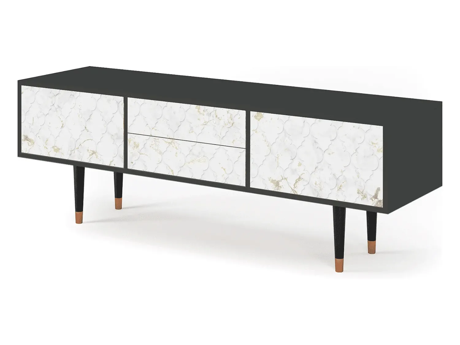 Móvel De Tv* Mueble de TV - 170х59х48 cm - T4 - Sweet Cotton, Antracite Cinza antracite