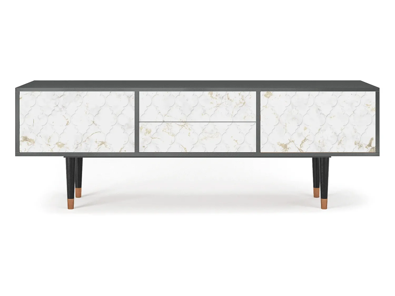 Móvel De Tv* Mueble de TV - 170х59х48 cm - T4 - Sweet Cotton, Antracite Cinza antracite