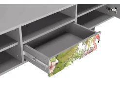 Móvel De Tv| Mueble de TV - 170х59х41 cm - T6 - Sweet Flamingo, Cinza Cinzento