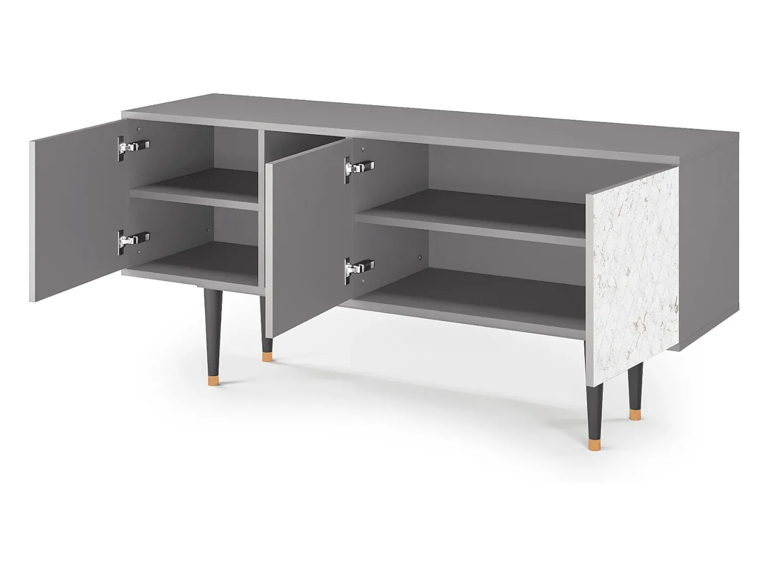 Hot Mueble de TV - 150х69х41 cm - T5 - Sweet Cotton, Cinza Cinzento