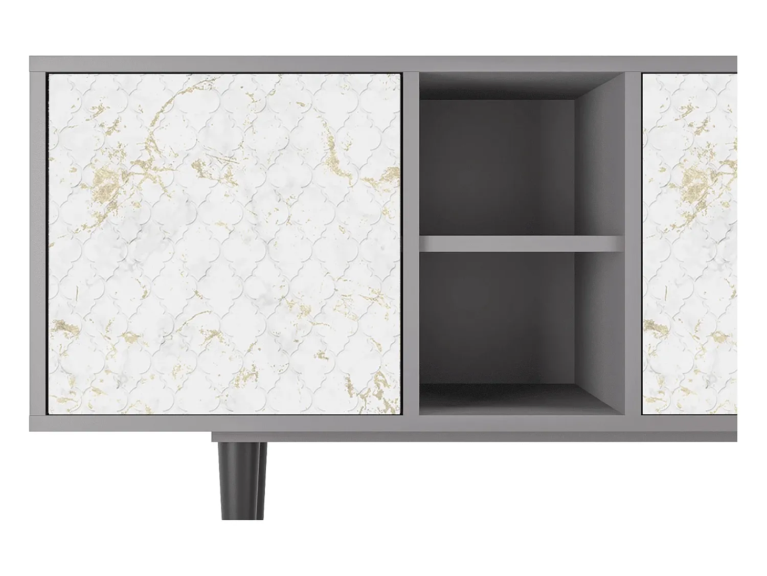 Hot Mueble de TV - 150х69х41 cm - T5 - Sweet Cotton, Cinza Cinzento