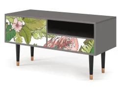 Móvel De Tv* Mueble de TV - 115х59х48 cm - T3 - Sweet Flamingo, Cinza Cinzento