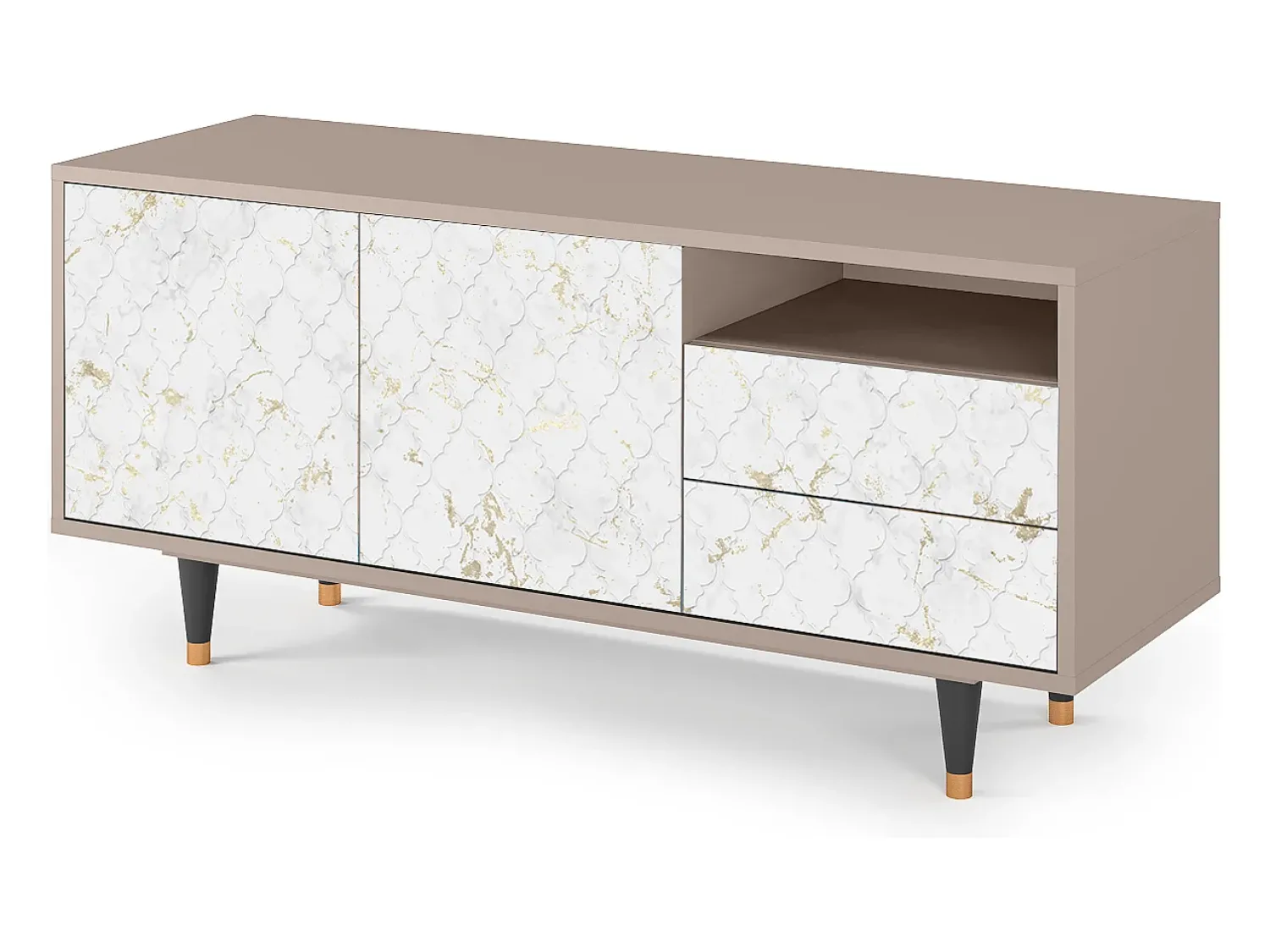 Móvel De Tv| Mueble de TV - 125х56х41 cm - T7 - Sweet Cotton, Latte Bege