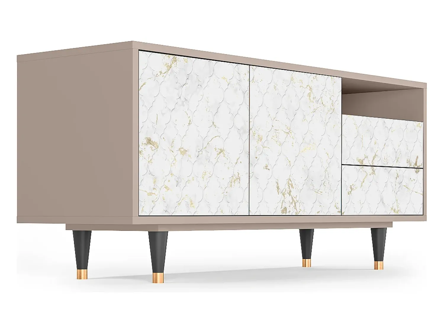Móvel De Tv| Mueble de TV - 125х56х41 cm - T7 - Sweet Cotton, Latte Bege