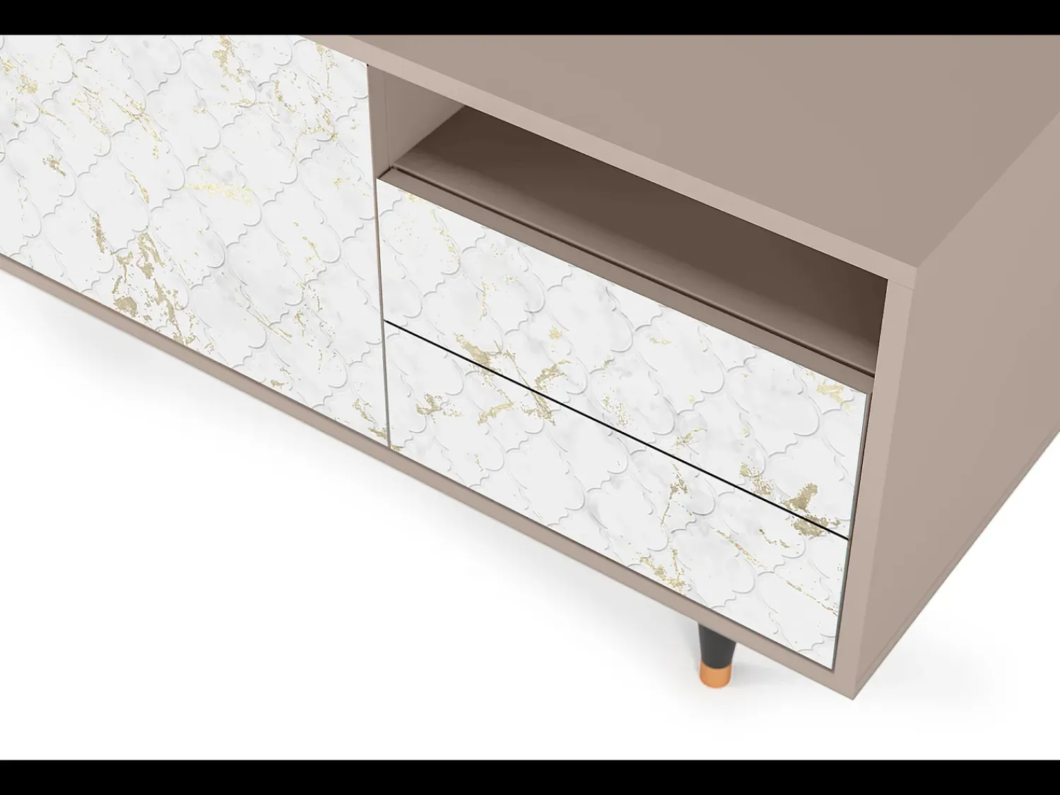 Móvel De Tv| Mueble de TV - 125х56х41 cm - T7 - Sweet Cotton, Latte Bege